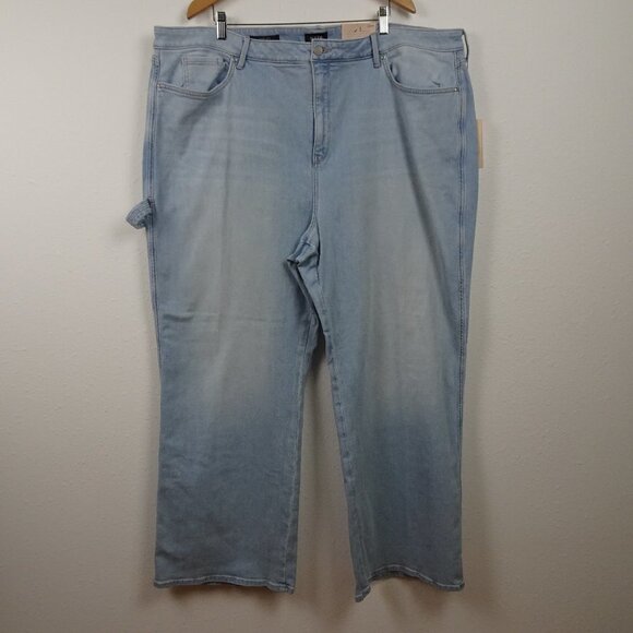 NYDJ Wide Leg Jeans Women's Plus Size 26W Blue Stretch Denim Teresa Utility HR - Picture 1 of 10